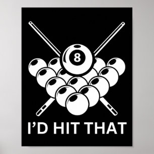 Poster J'Ai Touché Ça - Billard de piscine de 8 balles am