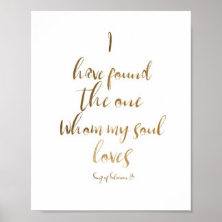 Poster J'Ai Trouvé Un Mariage Signer La Bible Verse