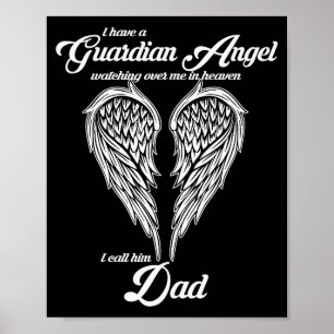 Poster J'ai un ange gardien au ciel que j'appelle papa S