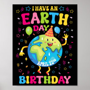 Poster J'Ai Un Jour des terres Anniversaire Avril 22 Anni