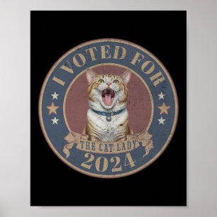 Poster J'Ai Voté Pour Son Kamala Harris La Chat Lady Funn