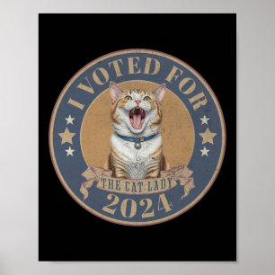 Poster J'Ai Voté Pour Son Kamala Harris La Chat Lady Funn