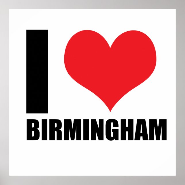 Poster J'aime Birmingham (Devant)