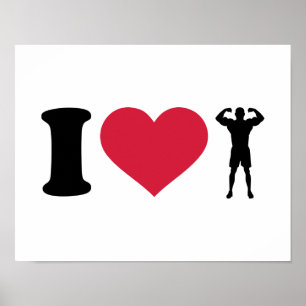 Poster J'aime Bodybuilding