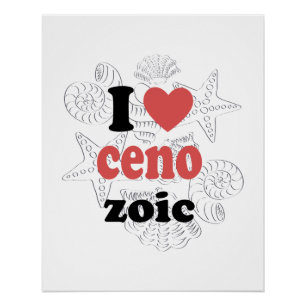Poster J'aime Cénozoïque drôle de citation pour les scien