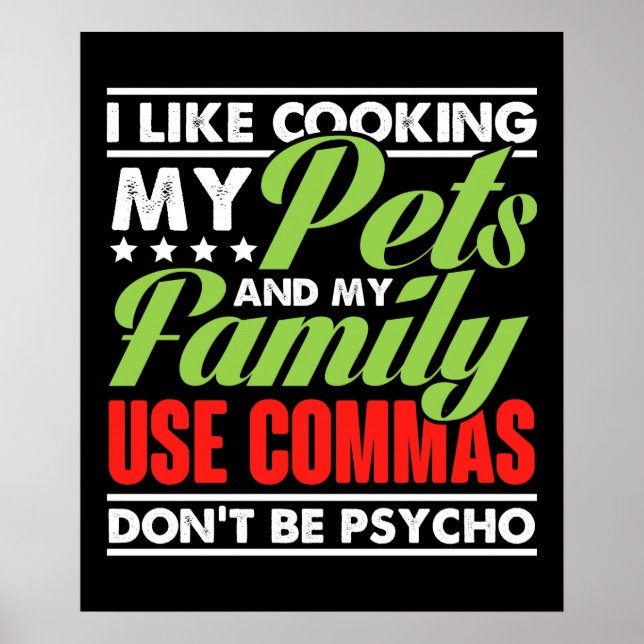 Poster J'Aime Cuisine Mes Animaux De Compagnie Et Mon Uti (Devant)