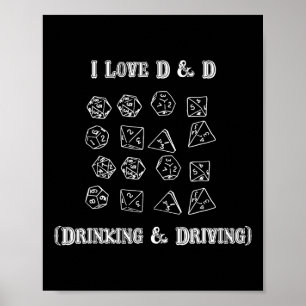 Poster J'aime D Et D Boire Et Conduire Drôle De Joueur D2