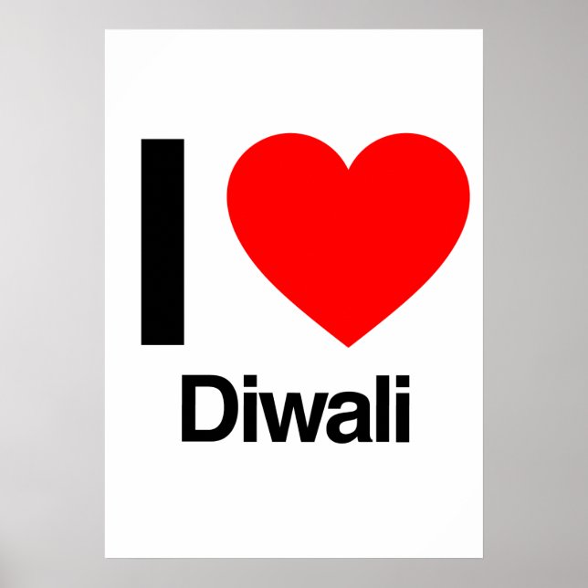Poster j'aime diwali (Devant)
