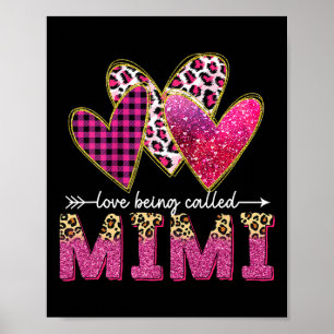 Poster J'Aime Être Appelée Mimi Grand-mère Valentine Mère
