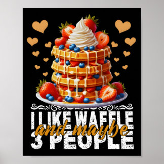 Poster j'aime gaufre et peut-être 3 personnes