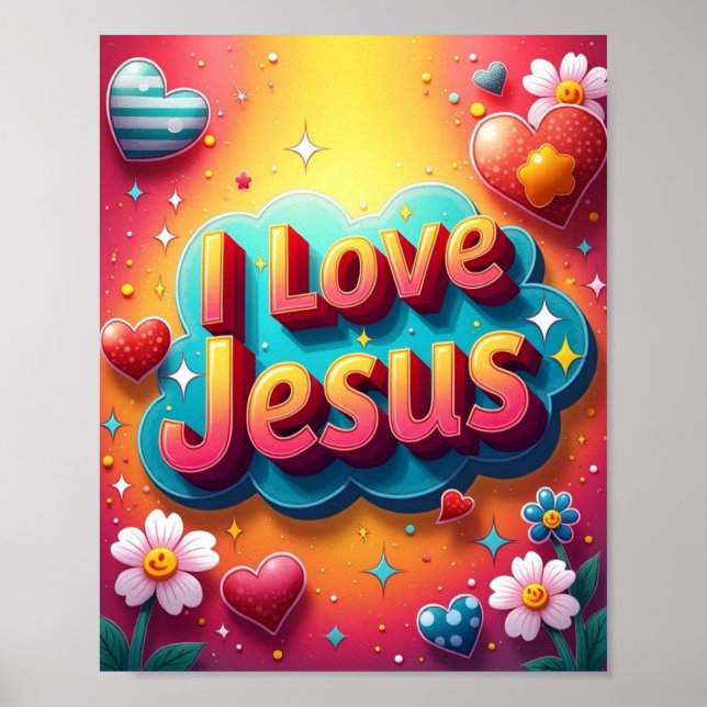 Poster J'aime Jésus (Devant)