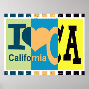 Poster J'aime la Californie - art de bruit