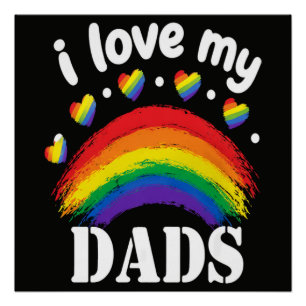Poster J'aime la fierté arc-en-ciel de mon papa