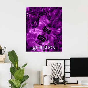 Poster J'aime la guitare électrique personnalisée Rock 'N