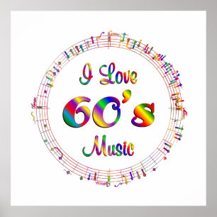 Poster J'aime la musique des années 60