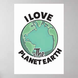 Poster J'Aime La Planète Terre