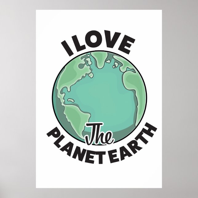 Poster J'Aime La Planète Terre (Devant)