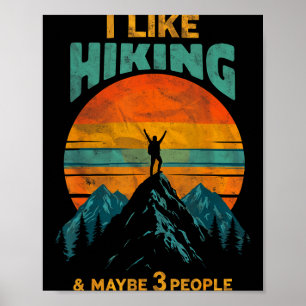 Poster J'aime la randonnée et peut-être 3 personnes rando