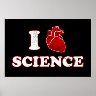 Poster j'aime la science/anatomie de coeur de la