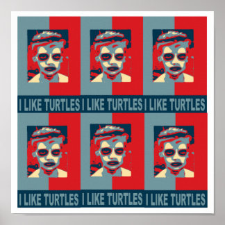 Poster J'Aime L'Affiche Des Tortues.