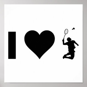 Poster J'aime le badminton