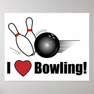 Poster J'Aime Le Bowling !