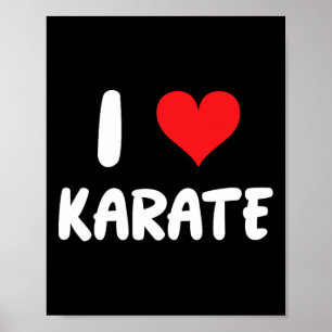Poster J'aime le karaté - Cœur - Arts martiaux