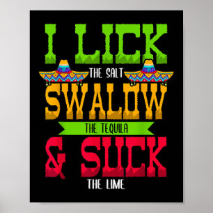 Poster J'Aime Le Sel Avaler La Tequila Cinco De Mayo
