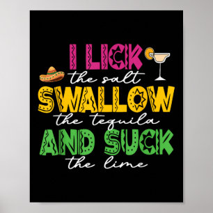 Poster J'Aime Le Sel Avaler La Tequila Cinco De Mayo