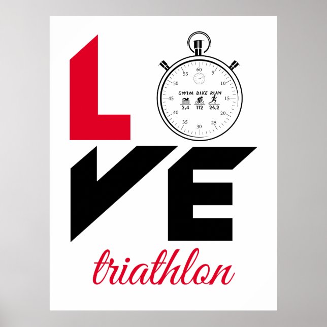 Poster J'aime le triathlon (Devant)