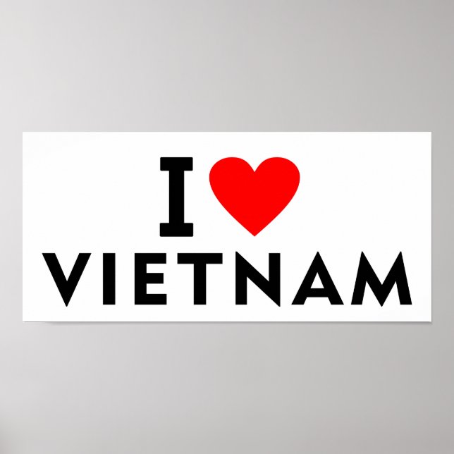 Poster J'aime le Vietnam pays comme voyage de coeur touri (Devant)