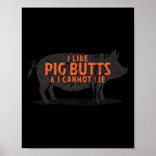 Poster J'Aime Les Boutons De Cochon &amp; Je Ne Peux Pas 