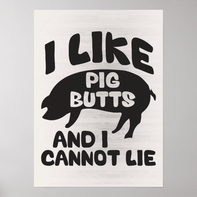 Poster J'Aime Les Boutons De Cochon Et Je Ne Peux Pas Men (Devant)