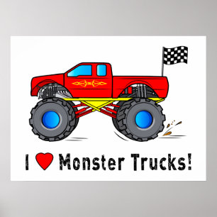 Poster J'Aime Les Camions Monster !
