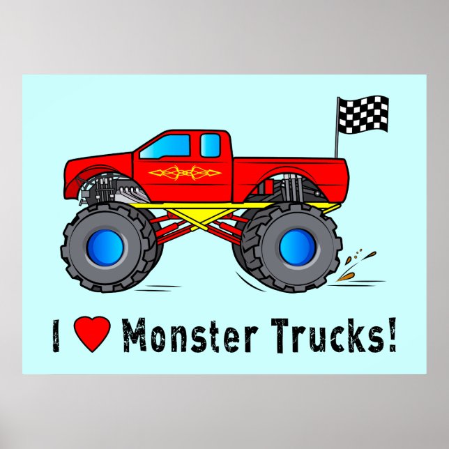 Poster J'Aime Les Camions Monster ! (Devant)