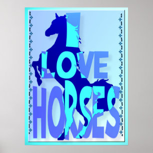 Poster J'aime les chevaux