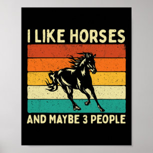 Poster J'Aime Les Chevaux Et Peut-Être 3 Personnes - Hors
