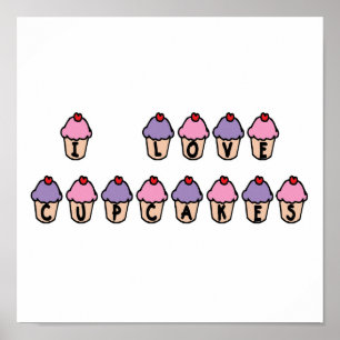 Poster J'Aime Les Cupcakes