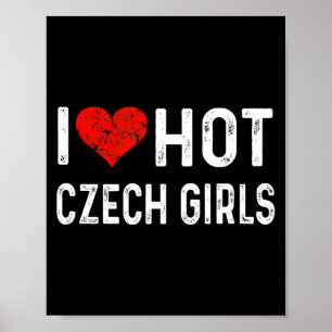Poster J'aime les filles tchèques chaudes République tchè
