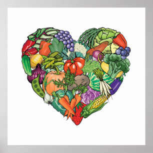 Poster J'aime les Légumes