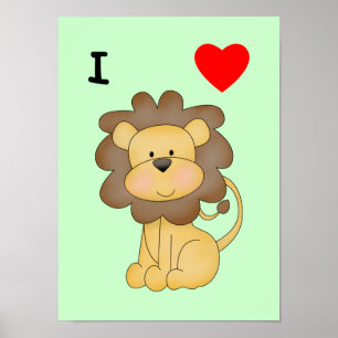 Poster J'aime les lions