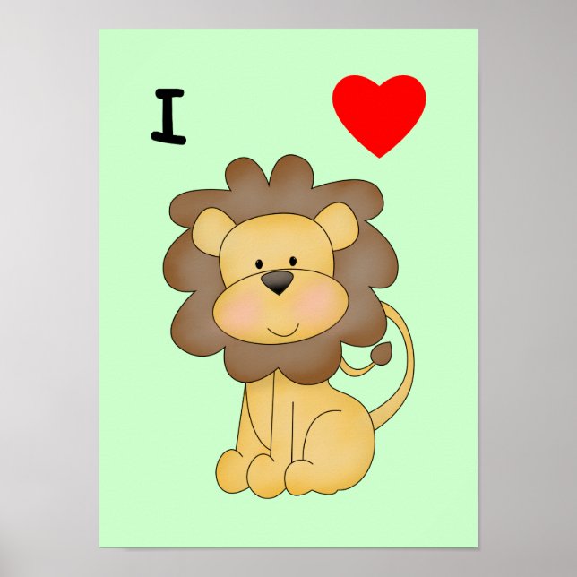 Poster J'aime les lions (Devant)