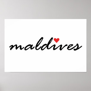 Poster J'aime les Maldives