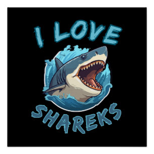 Poster J'aime les pêcheurs de requins