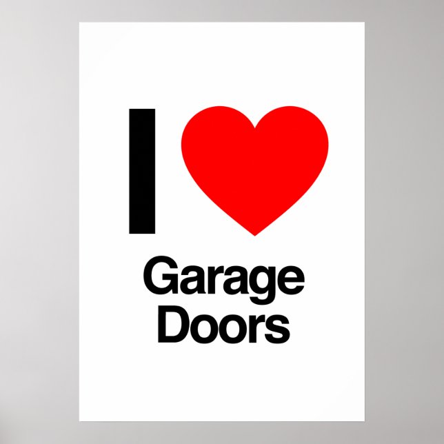Poster j'aime les portes de garage (Devant)