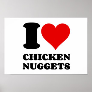 POSTER J'AIME LES POULET NUGGETS