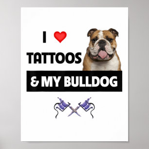 Poster J'Aime Les Tatouages Et Mon Chien De Chien À Chien