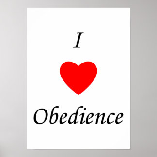 Poster J'aime l'obéissance