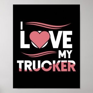 Poster J'aime ma femme chauffeur de camion
