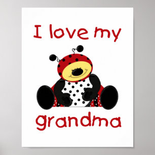 Poster J'aime ma grand-mère (coccinelle)